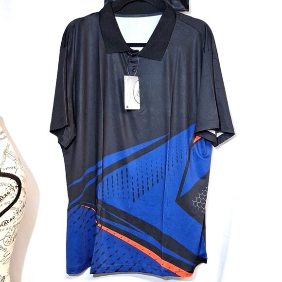 Men's Print Golf Polo Shirts Short Sleeve Casual Performance Lightweight Tennis - Picture 10 of 10